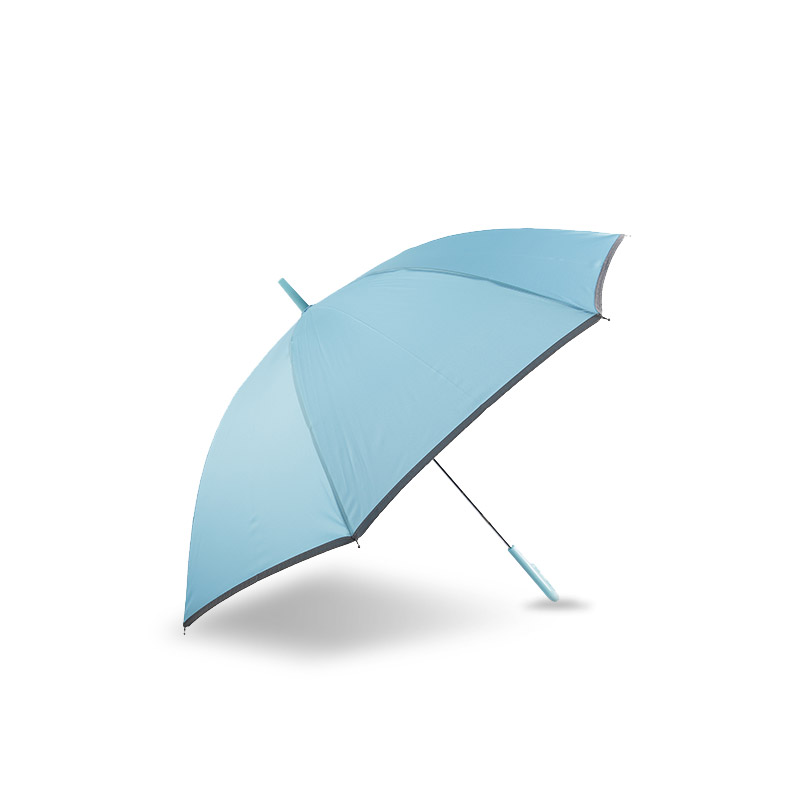Pongee Biru Muda Segar Kecil, Dengan Payung Lurus Jalur Reflektif-0E6B0037
