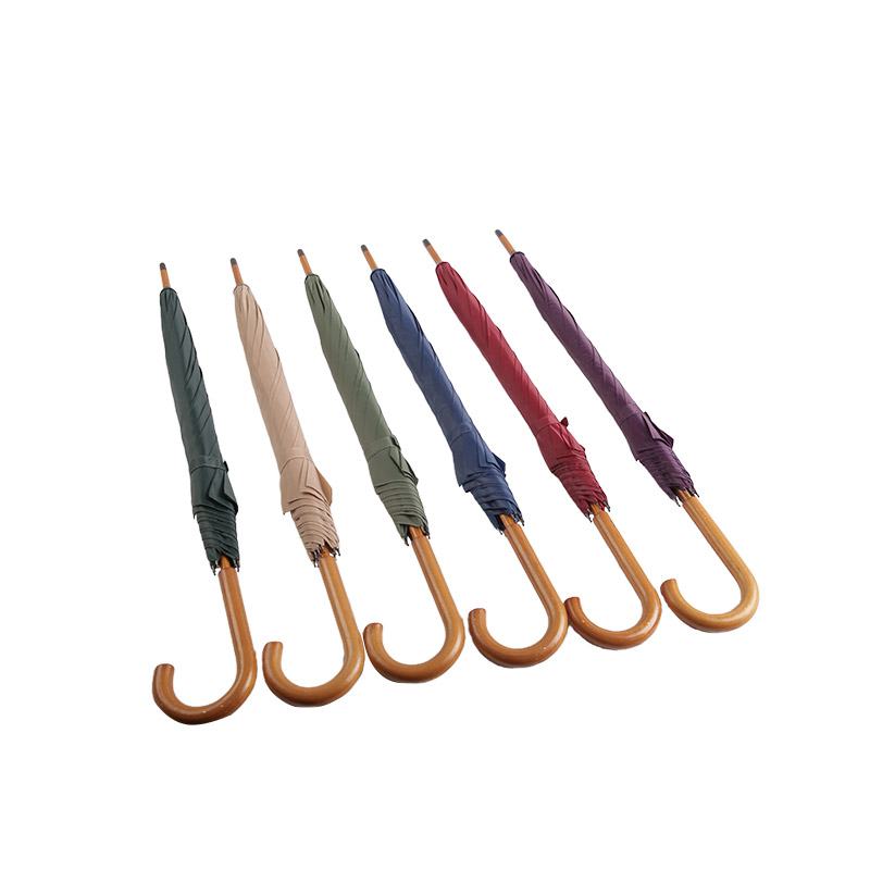 Pemegang Kayu Ungu Pongee Payung lurus-0E6B0064