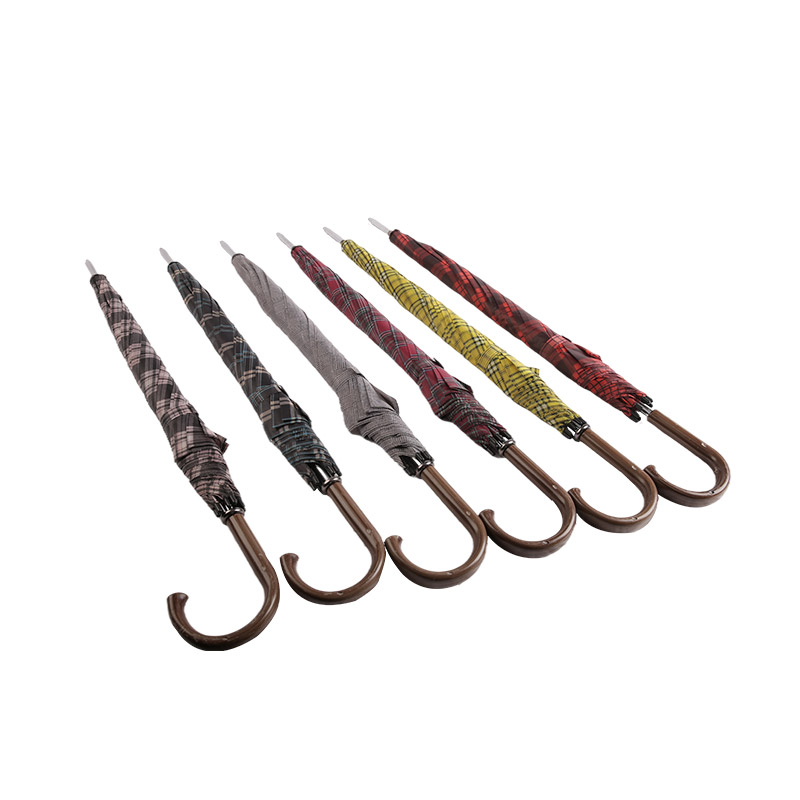 Merah Kotak-kotak Semangat Pelajar Poliester Payung lurus-0E6B0329