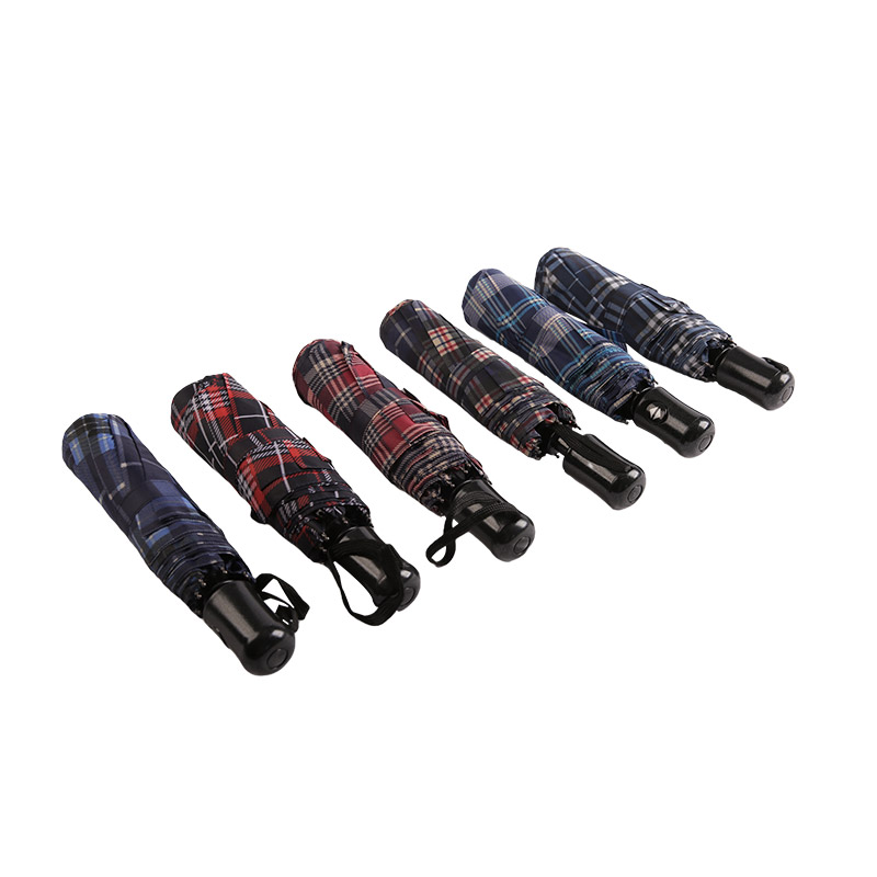 Striped Lattice Shrink Pongee Payung tiga kali ganda-0E6B0432