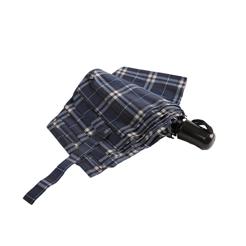 Striped Lattice Shrink Pongee Payung tiga kali ganda-0E6B0432