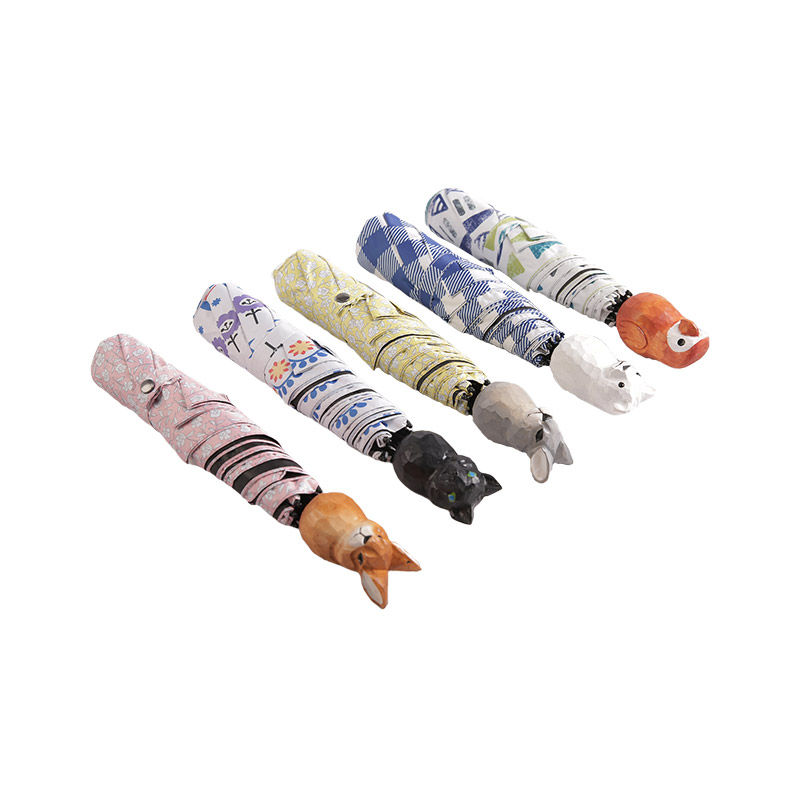 Pongee Kolokasi Bulatan Tali Ikat Dengan Payung Tiga Lipatan Bersalut-0E6B0454