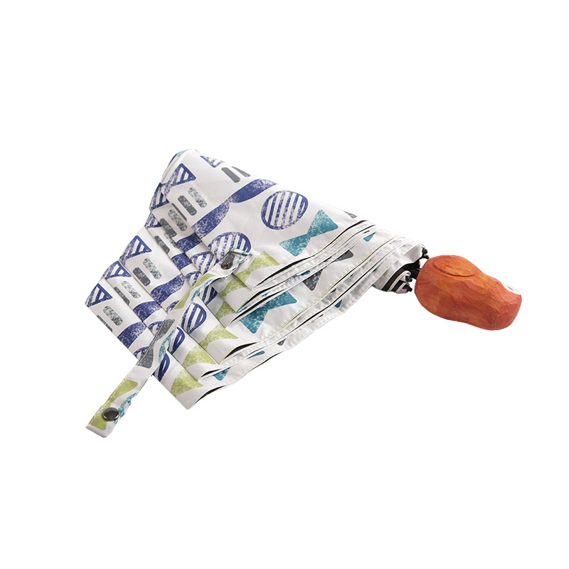 Pongee Kolokasi Bulatan Tali Ikat Dengan Payung Tiga Lipatan Bersalut-0E6B0454