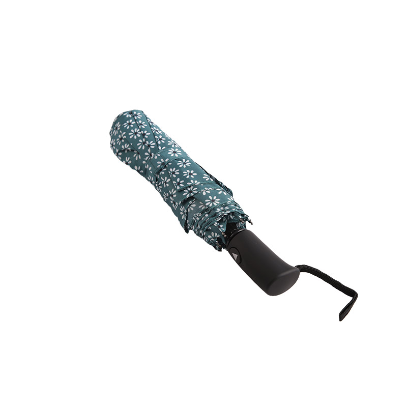 Green Fresh Floral Pongee Payung tiga kali ganda-0E6B0512