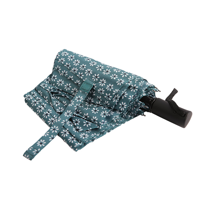 Green Fresh Floral Pongee Payung tiga kali ganda-0E6B0512