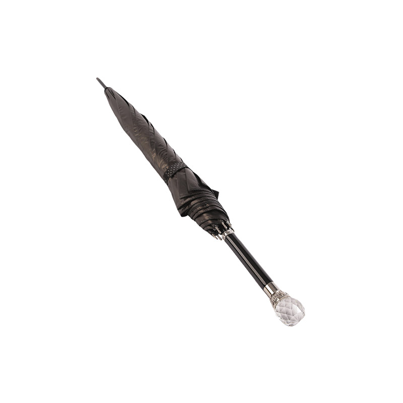 Pemegang Pongee Gred Atmosfera Dengan Payung Lurus Bersalut Hitam-0E6B0733